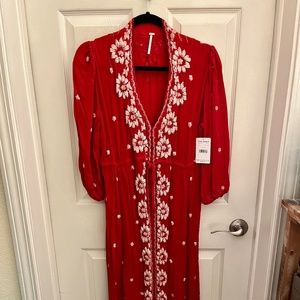 Free People Rock n Roll Red Dress